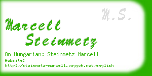 marcell steinmetz business card